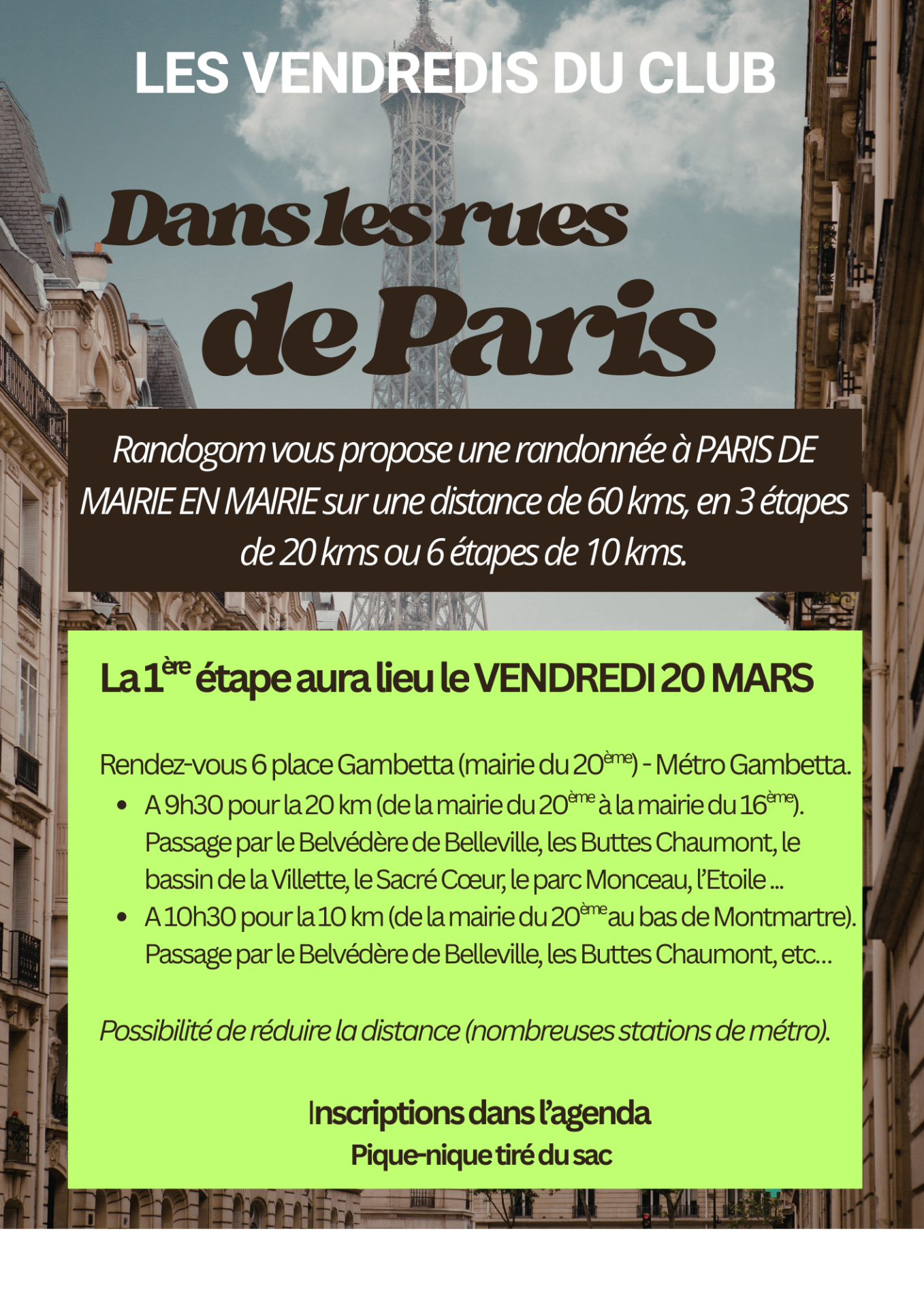 Vendredis du club dans les rues de paris